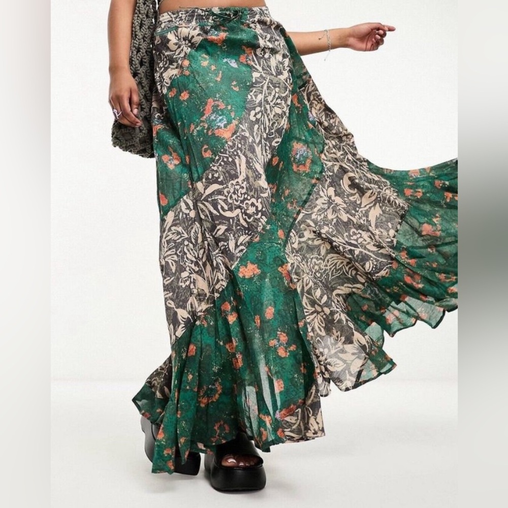 Free People paisley print maxi boho skirt Size XS